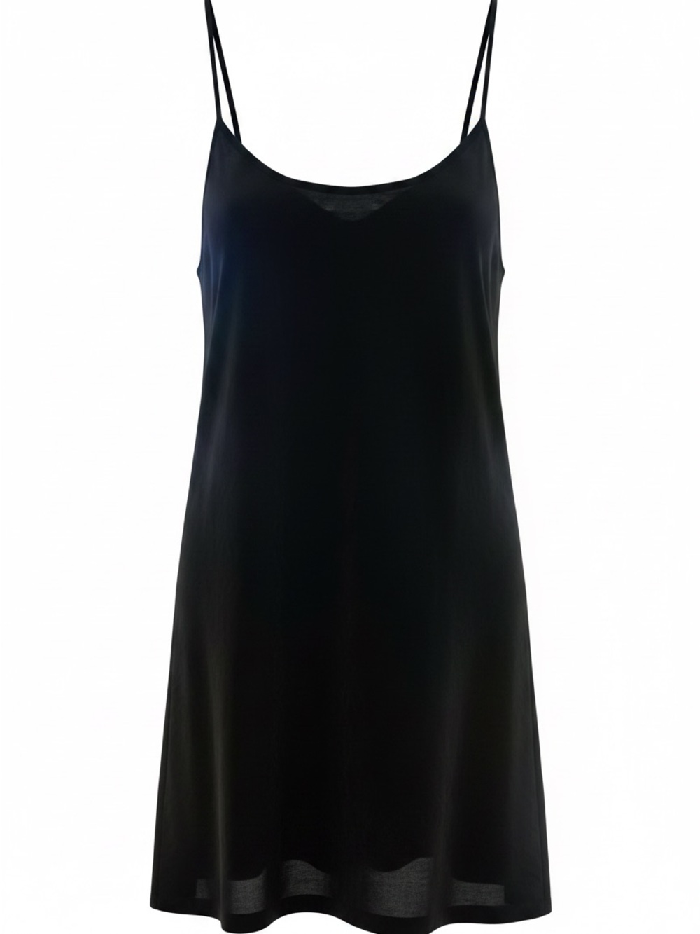 vassarette Black Slip Chemise with Double Spaghetti Straps